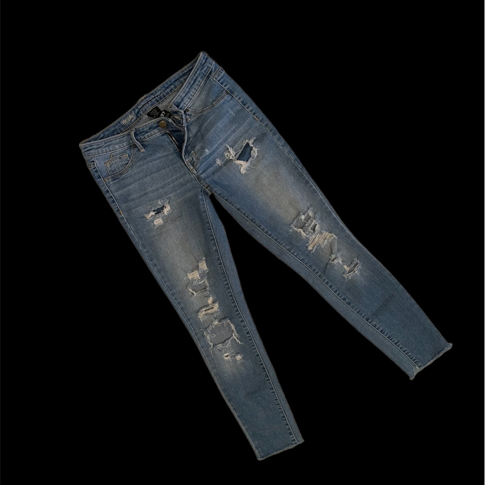 Mid-rise denim legging
